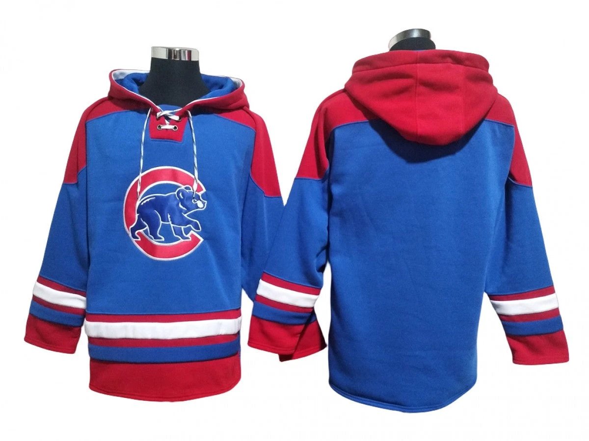Chicago Cubs Blue Ageless Must-Have Lace-Up Pullover Hoodie by Hoodie Pullover