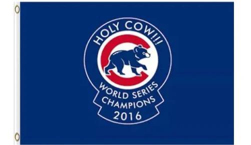 Chicago Cubs Holy Cow WORLD SERIES CHAMPIONS Flag 3X5Ft Banner USA Polyester with Brass Grommets by flagsjustdoit