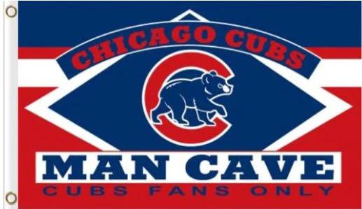Chicago Cubs Man Cave Flag 3X5Ft Banner USA Polyester with Brass Grommets by flagsjustdoit