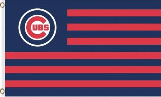 Chicago Cubs Retro Hockey Baseball Flag 3X5Ft Banner USA Polyester with Brass Grommets by flagsjustdoit