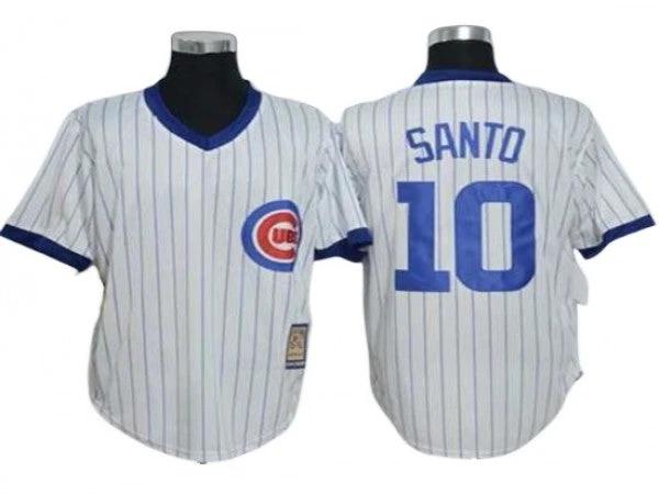 Chicago Cubs #10 Ron Santo White Cooperstown Collection Throwback Jersey by My Store