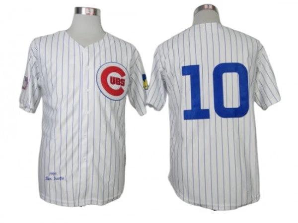 Chicago Cubs #10 Ron Santo White Pinstripe 1969 Throwback Jersey by My Store