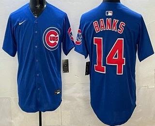 Chicago Cubs #14 Ernie Banks Blue Limited Jersey Stitched by My Store