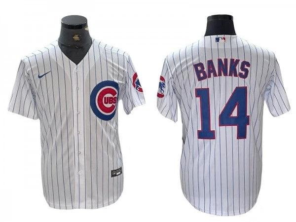 Chicago Cubs #14 Ernie Banks White Cool Base Jersey by My Store