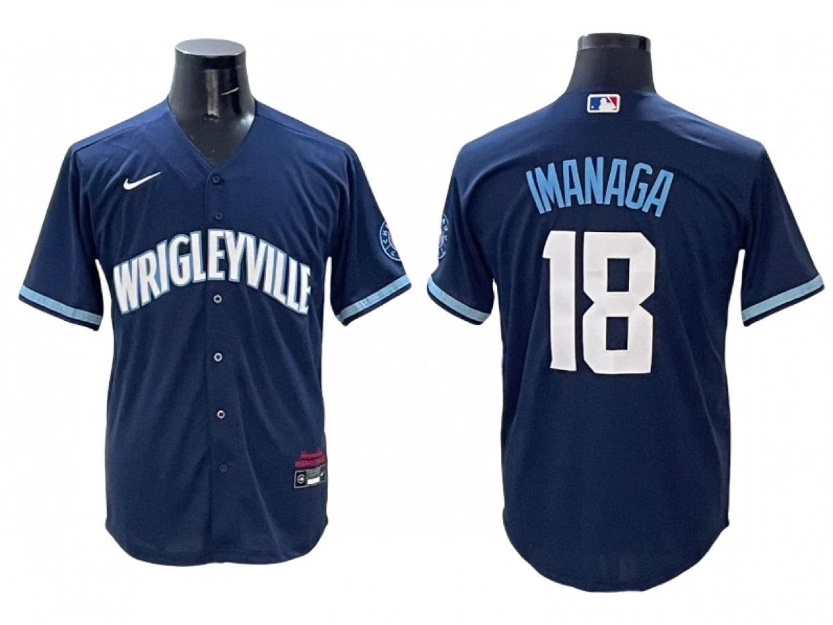 Chicago Cubs #18 Shota Imanaga Navy City Connect Jersey by My Store