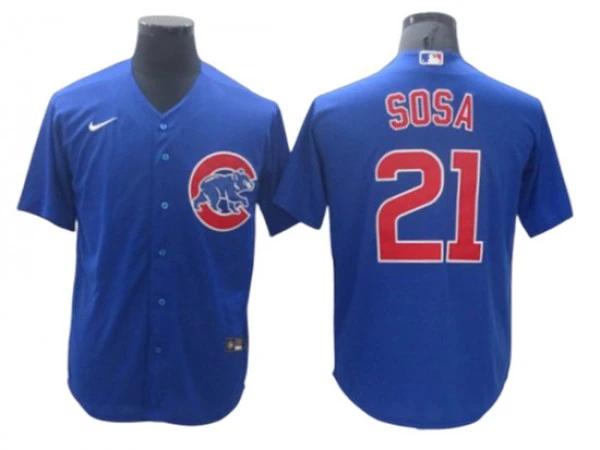 Chicago Cubs #21 Sammy Sosa Blue Alternate Cool Base Jersey by My Store