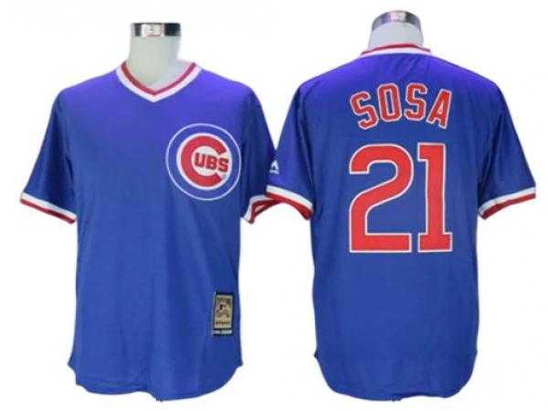 Chicago Cubs #21 Sammy Sosa Cooperstown Collection Throwback Jersey by My Store