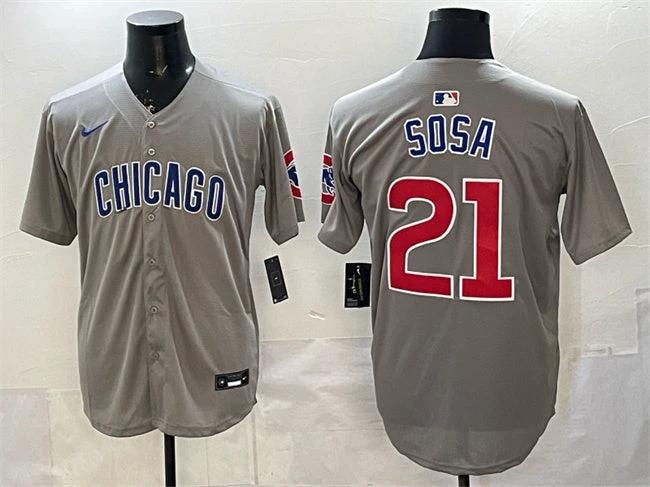 Chicago Cubs #21 Sammy Sosa Grey Limited Stitched Baseball Jersey by My Store