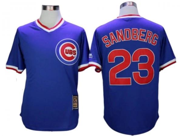 Chicago Cubs #23 Ryne Sandberg Cooperstown Collection Throwback Jersey -Blue by My Store