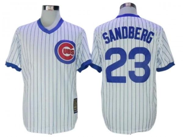 Chicago Cubs #23 Ryne Sandberg Cooperstown Collection Throwback Jersey -White by My Store