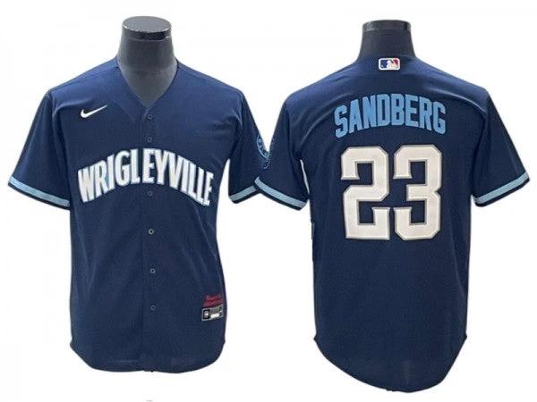 Chicago Cubs #23 Ryne Sandberg Navy City Connect Cool Base Jersey by My Store