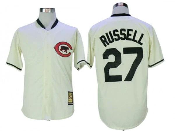 Chicago Cubs #27 Addison Russell Cream Throwback Jersey by My Store
