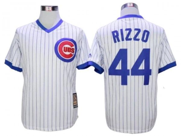 Chicago Cubs #44 Anthony Rizzo Cooperstown Collection Throwback Jersey - White by My Store