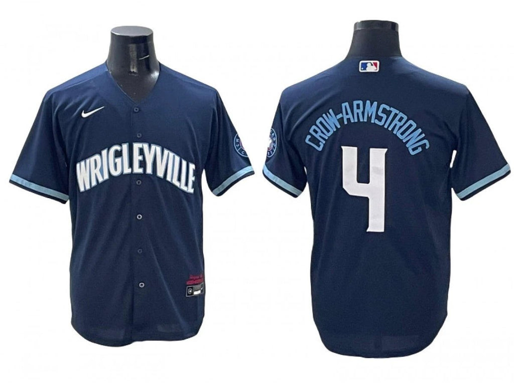 Chicago Cubs #4 Pete Crow-Armstrong Navy City Connect Jersey by My Store
