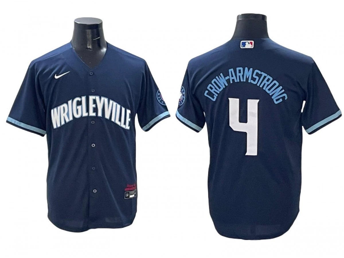 Chicago Cubs #4 Pete Crow-Armstrong Navy City Connect Jersey by My Store