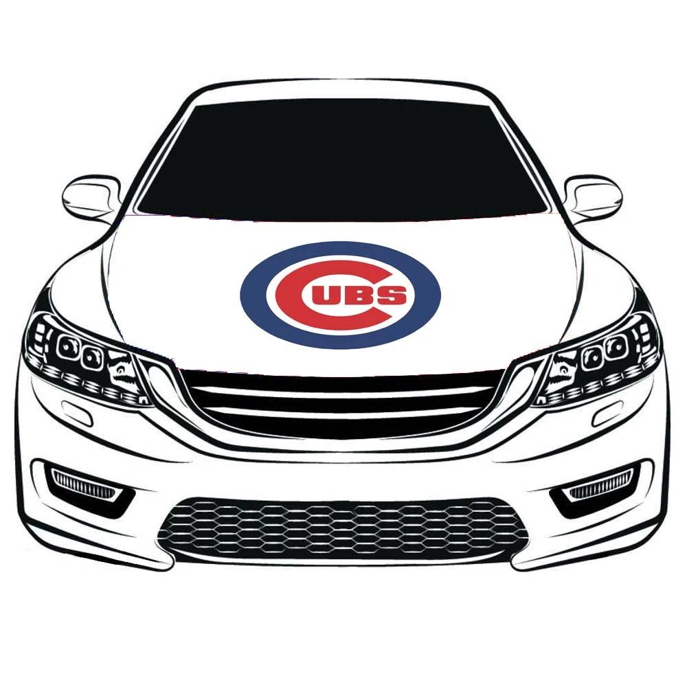 MLB Chicago Cubs Flag, Car Hood Cover Flag ,Engine Banner of Cubs,3.3X5ft, /6X7FT100% Polyester Elastic Fabrics Can be Washed Suitable for large SUV and Pickup Trucks by flagsshop