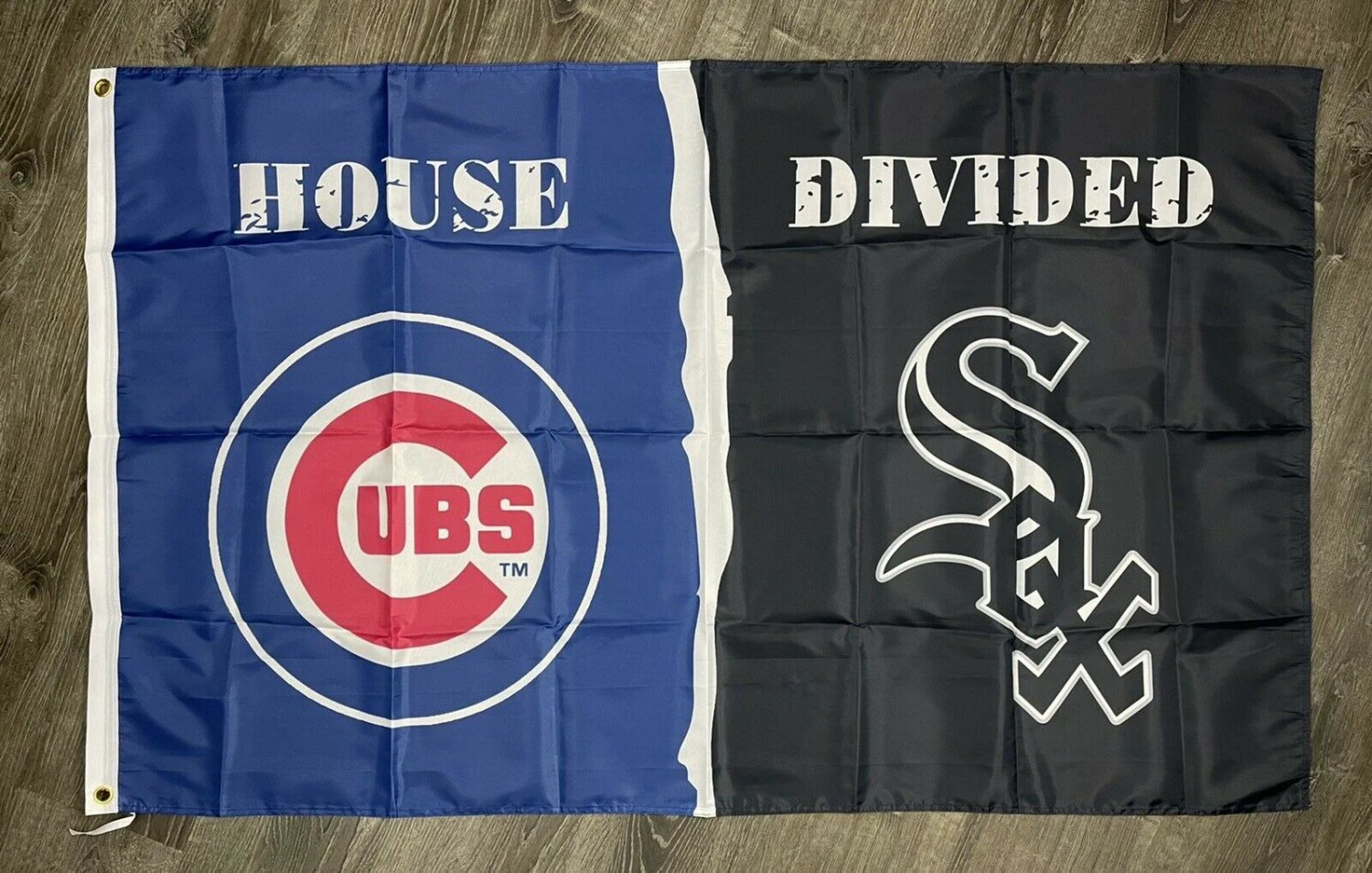 Chicago Cubs vs White Sox House Divided Flag 3x5 ft Sports Banner Man-Cave by flagsjustdoit