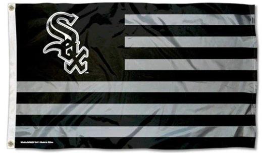 Chicago White Sox Black Nation flag 3X5Ft Banner USA Polyester with Brass Grommets by flagsjustdoit