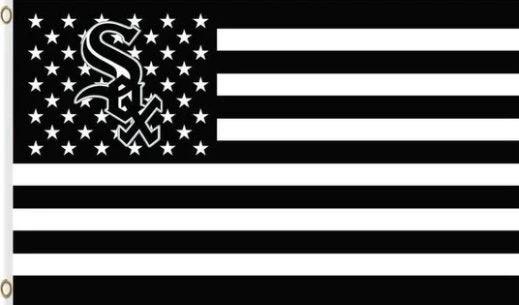 Chicago White Sox Black flag 3X5Ft Banner USA Polyester with Brass Grommets by flagsjustdoit