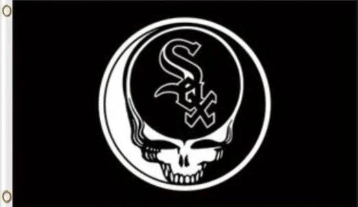 Chicago White Sox Dead Skull flag 3X5Ft Banner USA Polyester with Brass Grommets by flagsjustdoit