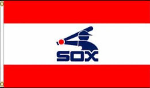 Chicago White Sox Red flag 3X5Ft Banner USA Polyester with Brass Grommets by flagsjustdoit