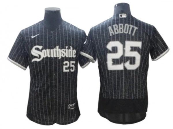 Chicago White Sox #25 Jim Abbott Black City Connect Cool Base Jersey by My Store