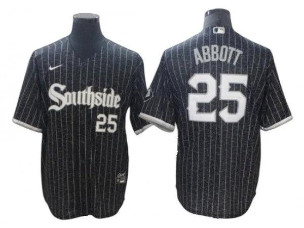 Chicago White Sox #25 Jim Abbott Black City Connect Flex Base Jersey by My Store