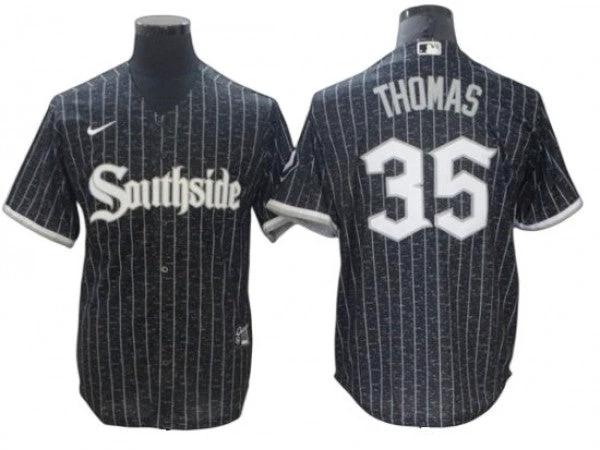 Chicago White Sox #35 Frank Thomas Black City Connect Cool Base Jersey by My Store