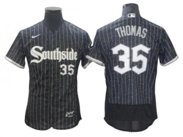 Chicago White Sox #35 Frank Thomas Black Connect Flex Base Jersey by My Store