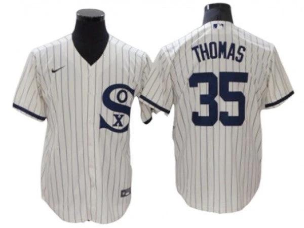 Chicago White Sox #35 Frank Thomas White Field of Dreams Cool Base Player Name Jersey by My Store
