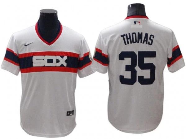 Chicago White Sox #35 Frank Thomas White Home Cooperstown Collection Jersey by My Store