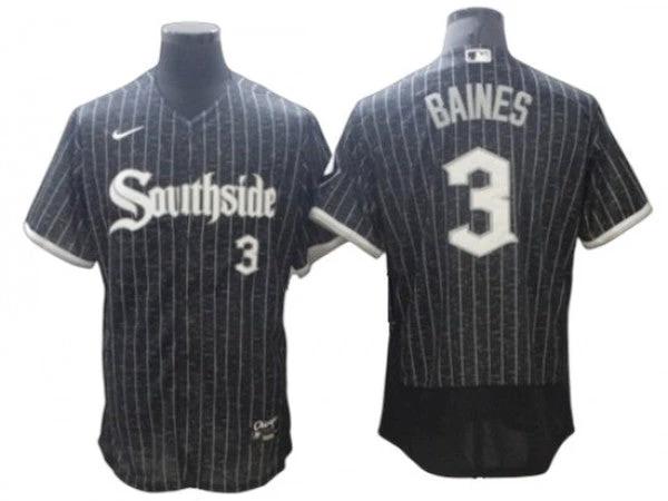 Chicago White Sox #3 Harold Baines Black City Connect Cool Base Jersey by My Store