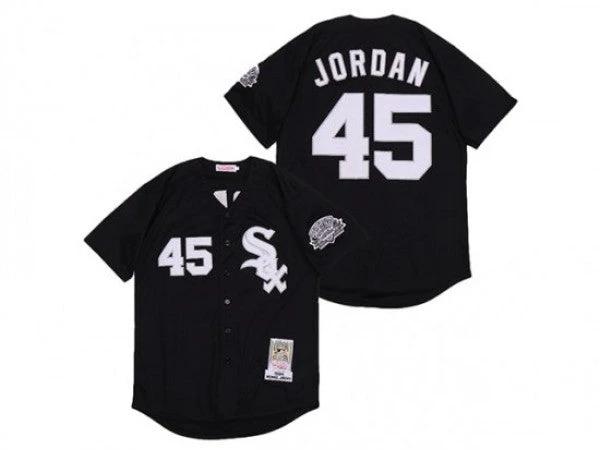 Chicago White Sox #45 Michael Jordan Black 1994 Throwback Jersey by My Store