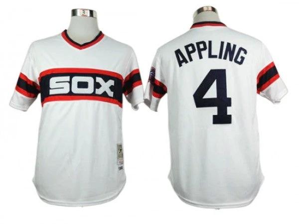 Chicago White Sox #4 Luke Appling White 1983 Throwback Jersey by My Store
