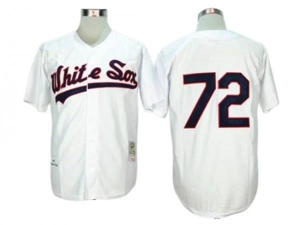 Chicago White Sox #72 Carlton Fisk White 1990 Throwback Jersey by My Store