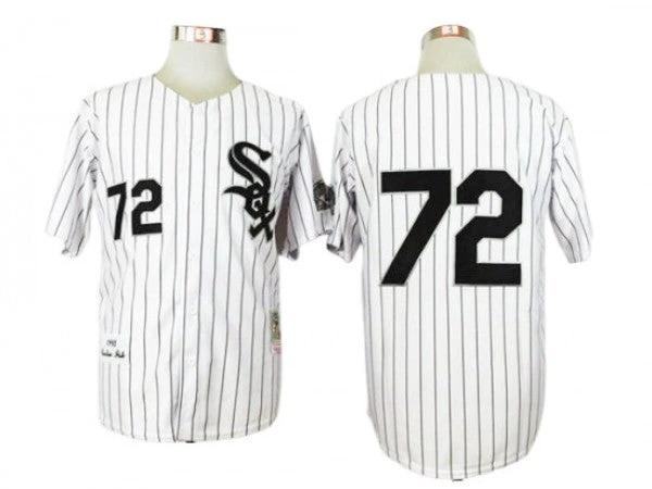 Chicago White Sox #72 Carlton Fisk White Stripe 1993 Throwback Jersey by My Store