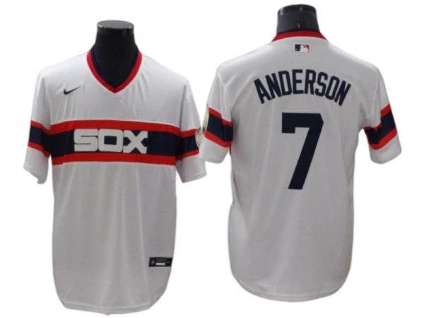 Chicago White Sox #7 Tim Anderson White Home Cooperstown Collection Jersey by My Store