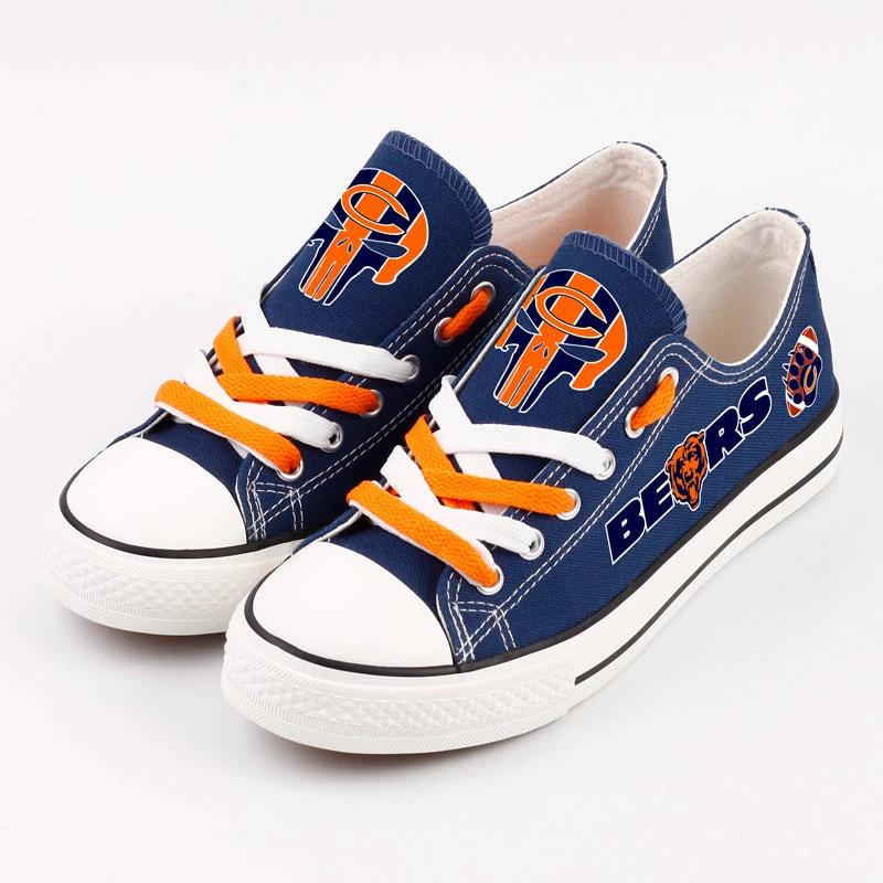 Chicago Bears Low Top Canvas Sport Sneakers Shoes For Men Women Fans by Crocs