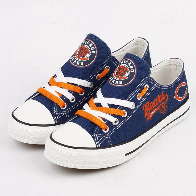 Chicago Bears Low Top Canvas Sport Sneakers Shoes For Men Women Fans by Crocs