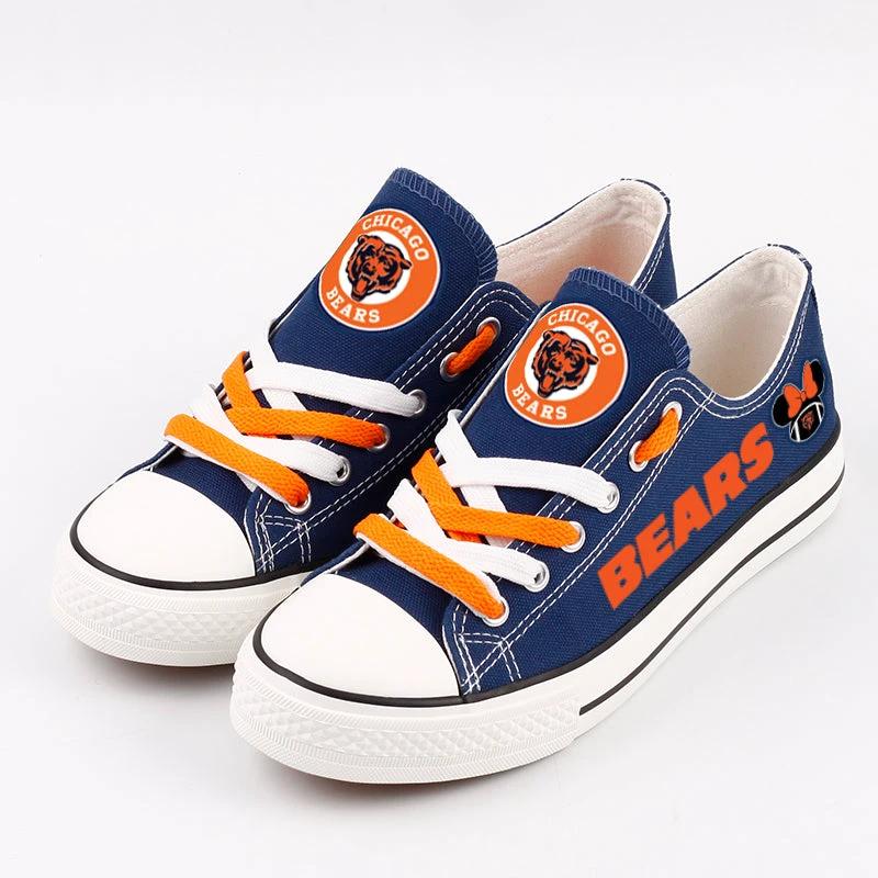 Chicago Bears Low Top Canvas Sport Sneakers Shoes For Men Women Fans by Crocs