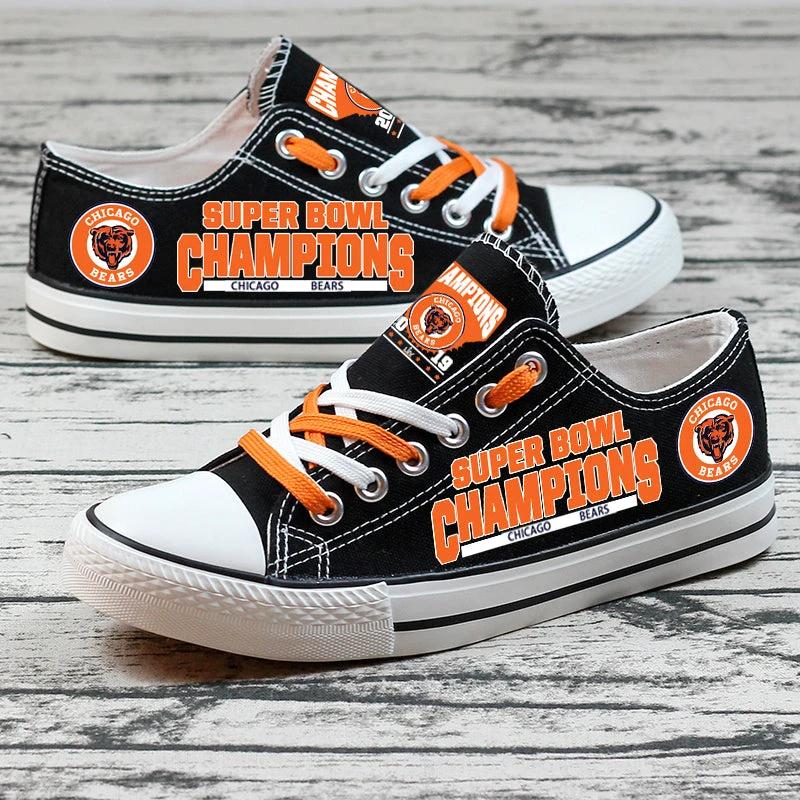 Chicago Bears Low Top Canvas Sport Sneakers Shoes For Men Women Fans by Crocs