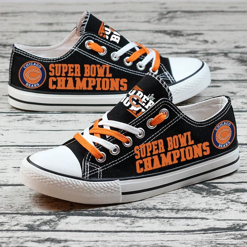Chicago Bears Low Top Canvas Sport Sneakers Shoes For Men Women Fans by Crocs