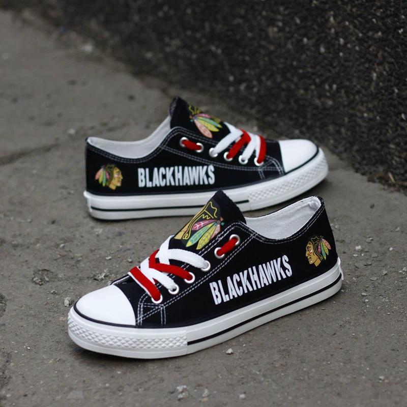 Chicago Blackhawks Low Top Canvas Sport Sneakers Shoes For Men Women Fans by Crocs
