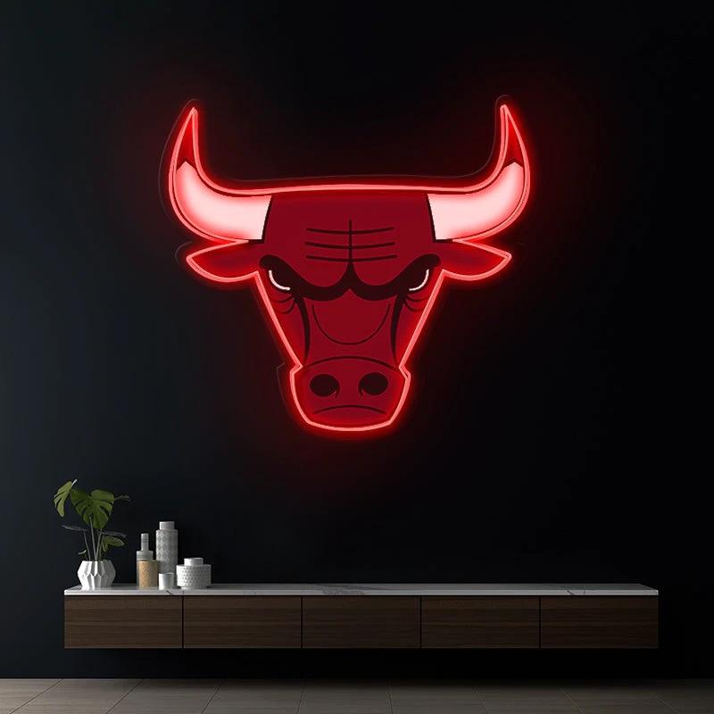 Chicago Bulls NBA Led Neon Sign Man Cave Decor by Neonchics Signs