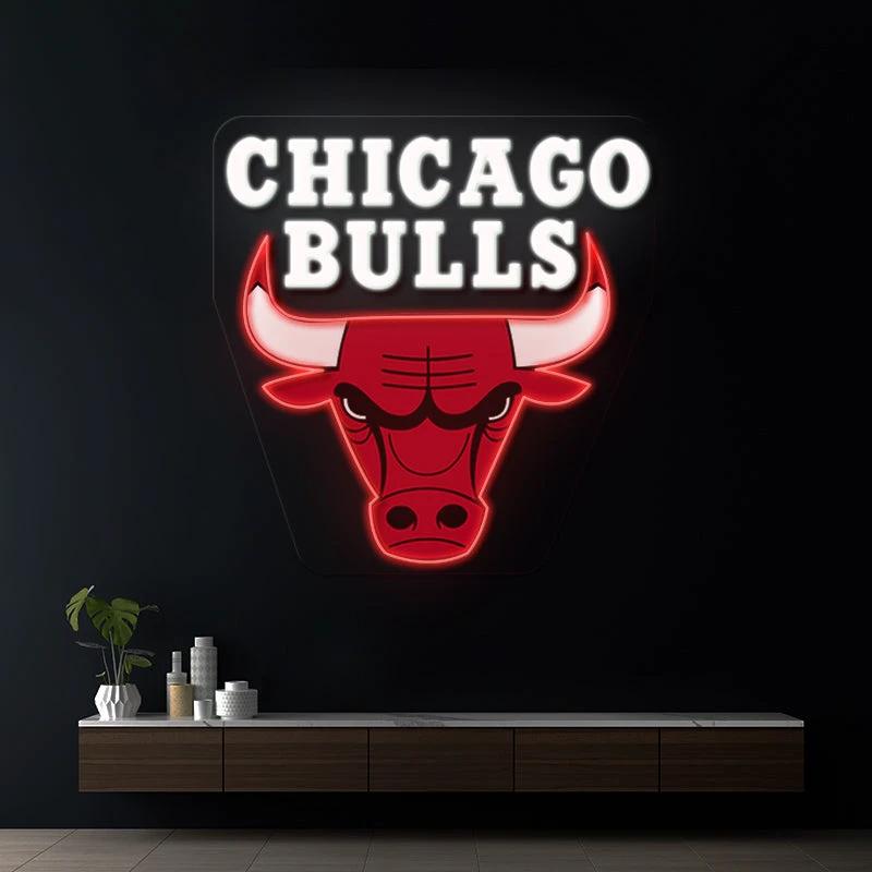 Chicago Bulls NBA Led Neon Sign Man Cave Decor by Neonchics Signs