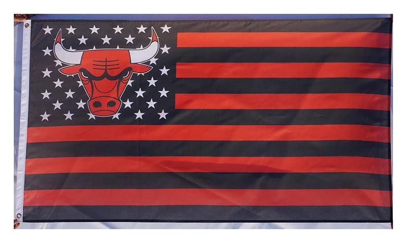 Chicago Bulls Flag-3x5FT Chicago Bull flags Banner-100% polyester by flagsshop