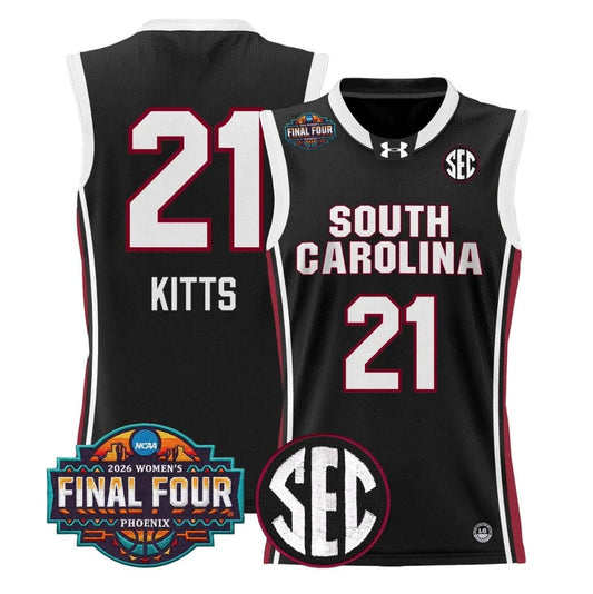 Chloe Kitts Jersey #21 South Carolina 2026 Final Four Stitched Black by My store basketball