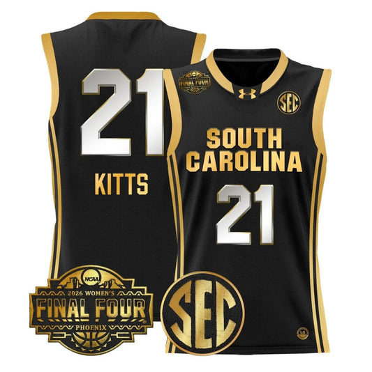 Chloe Kitts Jersey #21 South Carolina 2026 Final Four Stitched Black Gold by My store basketball