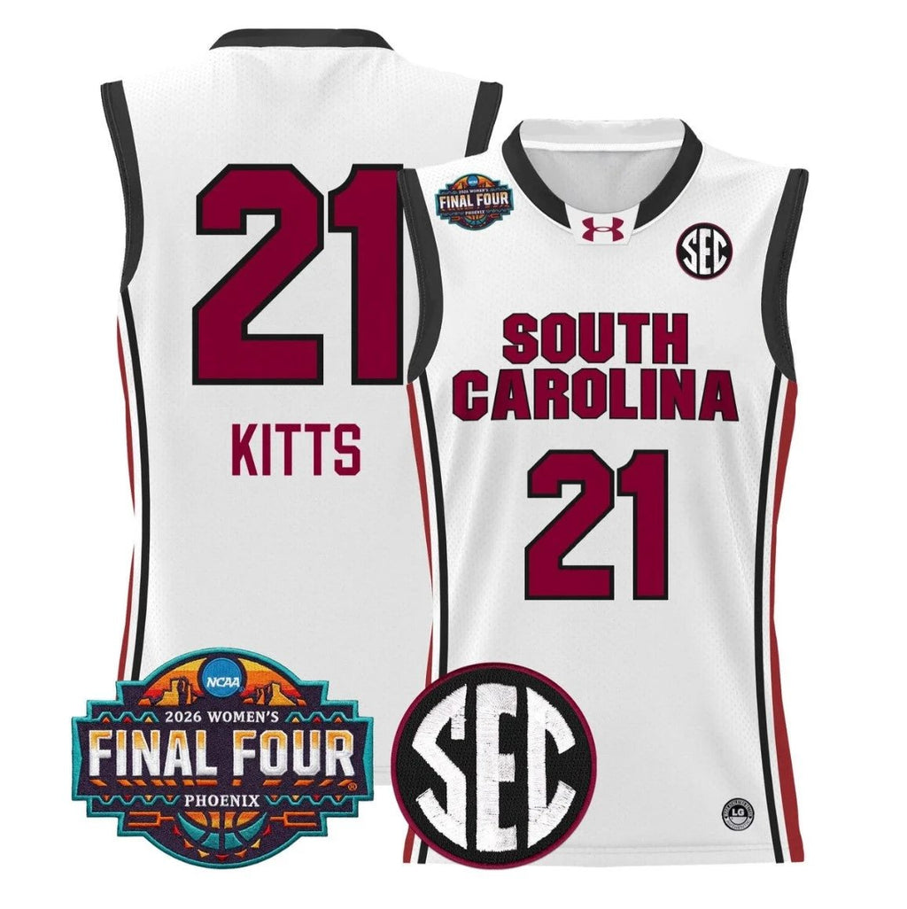 Chloe Kitts Jersey #21 South Carolina 2026 Final Four Stitched White by My store basketball