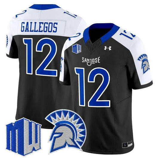 Chon Gallegos Jersey #12 San José State Spartans 2025 Limited Stitched by My Store NCAA Football Jerseys